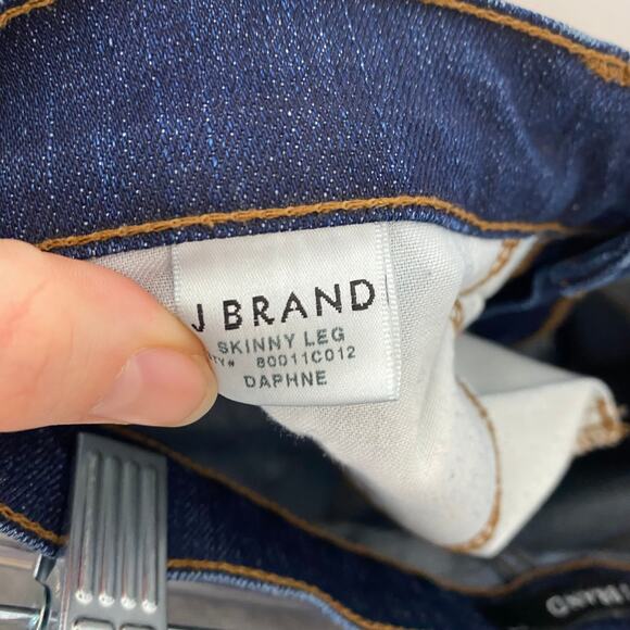 J Brand Mid Rise Skinny Jeans Daphne‎ Indigo Dark Wash Denim Cotton Size 28 - Picture 10 of 11
